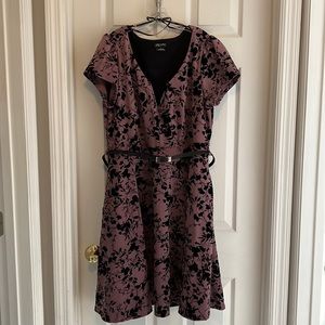 City chic Purple and Black velvet flower dress